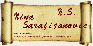 Nina Sarafijanović vizit kartica